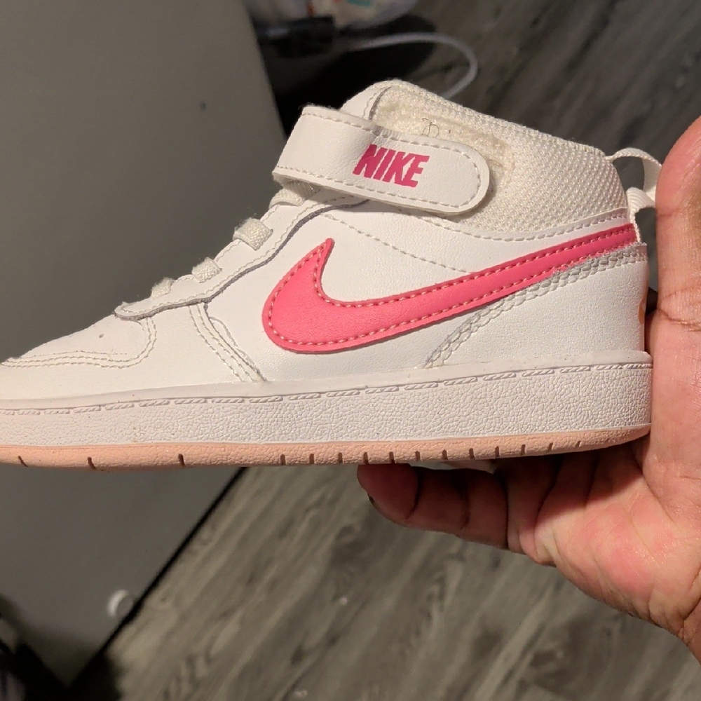 Nike White and Pink Kids' High-Tops